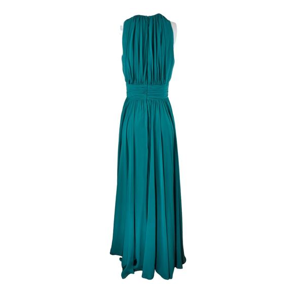 Badgley Mischka Green Women's Long Flowy Romantic Formal Dress 10 - Picture 3 of 7